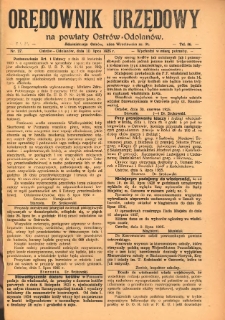 Orędownik Urzędowy na Powiat Ostr&oacute;w-Odolan&oacute;w 1925.07.10 R.74 Nr.27