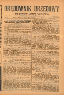 Orędownik Urzędowy na Powiat Ostr&oacute;w-Odolan&oacute;w 1925.08.07 R.74 Nr.34