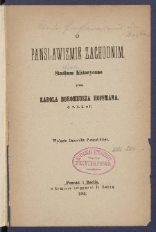 O panslawizmie zachodnim : studium historyczne.