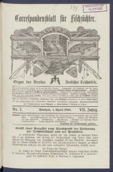 Korrespondenzblatt f&uuml;r Fischz&uuml;chter 1900.04.01 Jg.7 Nr7