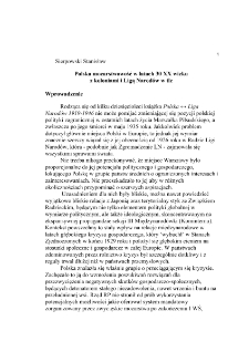 Polska mocarstwowość w latach 30 XX wiekuz koloniami i Ligą Narod&oacute;w w tle
