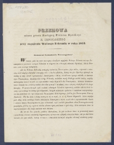 Przemowa miana przez Zastępcę Prezesa Dyrekcyi H. Cegielskiego przy zagajeniu Walnego Zebrania w roku 1853.