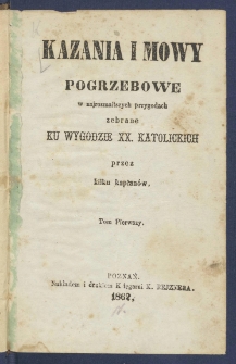 Kazania i mowy pogrzebowe w najrozmaitszych przygodach.