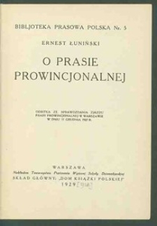 O prasie prowincjonalnej