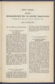 Gesamt&uuml;berblick &uuml;ber die Polnische Tagesliteratur 1896.09.21 R.5 Nr38