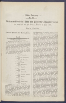 Gesamt&uuml;berblick &uuml;ber die Polnische Tagesliteratur 1899.06.05 R.8 Nr22