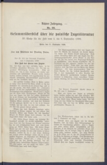 Gesamt&uuml;berblick &uuml;ber die Polnische Tagesliteratur 1899.09.11 R.8 Nr36