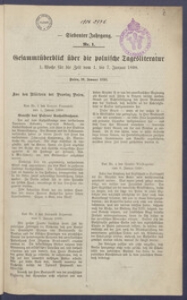 Gesamt&uuml;berblick &uuml;ber die Polnische Tagesliteratur 1898.01.10 R.7 Nr1