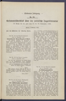 Gesamt&uuml;berblick &uuml;ber die Polnische Tagesliteratur 1898.10.03 R.7 Nr39