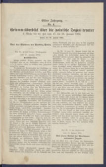 Gesamt&uuml;berblick &uuml;ber die Polnische Tagesliteratur 1902.02.28 R.11 Nr4
