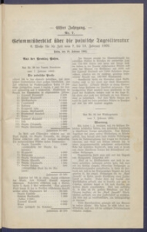 Gesamt&uuml;berblick &uuml;ber die Polnische Tagesliteratur 1902.02.18 R.11 Nr7