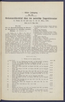 Gesamt&uuml;berblick &uuml;ber die Polnische Tagesliteratur 1902.03.25 R.11 Nr12