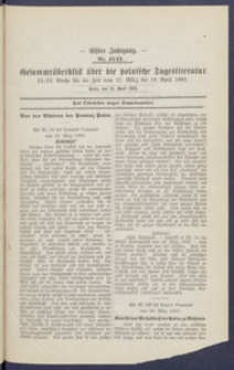 Gesamt&uuml;berblick &uuml;ber die Polnische Tagesliteratur 1902.04.18 R.11 Nr13/14