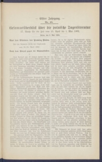 Gesamt&uuml;berblick &uuml;ber die Polnische Tagesliteratur 1902.05.06 R.11 Nr18