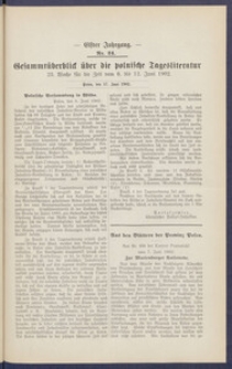 Gesamt&uuml;berblick &uuml;ber die Polnische Tagesliteratur 1902.06.17 R.11 Nr24