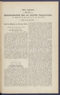 Gesamt&uuml;berblick &uuml;ber die Polnische Tagesliteratur 1902.06.24 R.11 Nr25