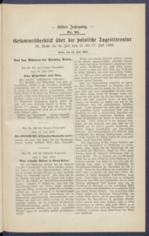 Gesamt&uuml;berblick &uuml;ber die Polnische Tagesliteratur 1902.07.22 R.11 Nr29