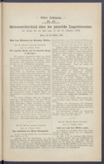 Gesamt&uuml;berblick &uuml;ber die Polnische Tagesliteratur 1902.10.28 R.11 Nr43