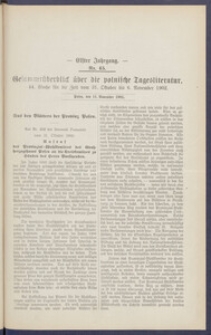 Gesamt&uuml;berblick &uuml;ber die Polnische Tagesliteratur 1902.11.11 R.11 Nr45