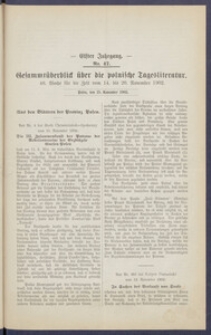Gesamt&uuml;berblick &uuml;ber die Polnische Tagesliteratur 1902.11.25 R.11 Nr47