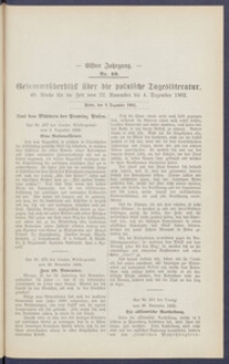 Gesamt&uuml;berblick &uuml;ber die Polnische Tagesliteratur 1902.12.09 R.11 Nr49