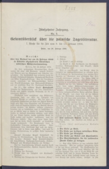 Gesamt&uuml;berblick &uuml;ber die Polnische Tagesliteratur 1906.02.20 R.15 Nr7