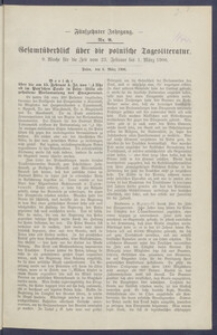 Gesamt&uuml;berblick &uuml;ber die Polnische Tagesliteratur 1906.03.06 R.15 Nr9