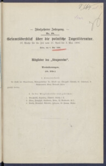 Gesamt&uuml;berblick &uuml;ber die Polnische Tagesliteratur 1906.05.08 R.15 Nr18