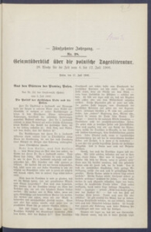 Gesamt&uuml;berblick &uuml;ber die Polnische Tagesliteratur 1906.07.17 R.15 Nr28