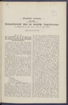 Gesamt&uuml;berblick &uuml;ber die Polnische Tagesliteratur 1906.07.24 R.15 Nr29