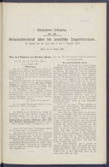 Gesamt&uuml;berblick &uuml;ber die Polnische Tagesliteratur 1906.08.14 R.15 Nr32
