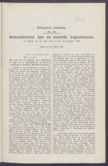 Gesamt&uuml;berblick &uuml;ber die Polnische Tagesliteratur 1906.08.28 R.15 Nr34