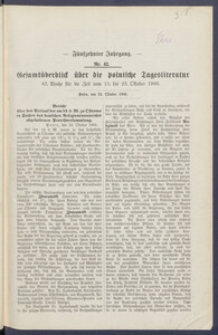 Gesamt&uuml;berblick &uuml;ber die Polnische Tagesliteratur 1906.10.23 R.15 Nr42