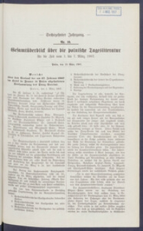 Gesamt&uuml;berblick &uuml;ber die Polnische Tagesliteratur 1907.03.12 R.16 Nr10