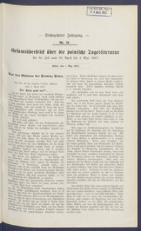 Gesamt&uuml;berblick &uuml;ber die Polnische Tagesliteratur 1907.05.07 R.16 Nr18
