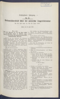 Gesamt&uuml;berblick &uuml;ber die Polnische Tagesliteratur 1907.06.25 R.16 Nr25