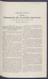 Gesamt&uuml;berblick &uuml;ber die Polnische Tagesliteratur 1907.11.12 R.16 Nr45