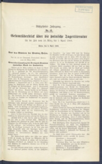 Gesamt&uuml;berblick &uuml;ber die Polnische Tagesliteratur 1909.04.06 R.17 Nr13