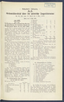 Gesamt&uuml;berblick &uuml;ber die Polnische Tagesliteratur 1909.05.11 R.17 Nr18