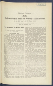 Gesamt&uuml;berblick &uuml;ber die Polnische Tagesliteratur 1909.10.12 R.17 Nr40