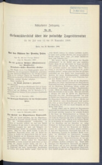 Gesamt&uuml;berblick &uuml;ber die Polnische Tagesliteratur 1909.11.23 R.17 Nr46