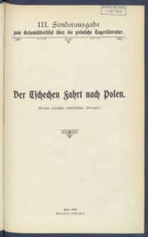 III. Sonderausgabe zum Gesamt&uuml;berblick &uuml;ber die polnische Tagesliteratur