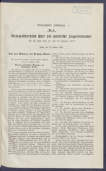 Gesamt&uuml;berblick &uuml;ber die Polnische Tagesliteratur 1910.01.25 R.19 Nr3