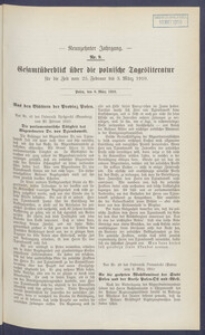 Gesamt&uuml;berblick &uuml;ber die Polnische Tagesliteratur 1910.03.08 R.19 Nr9