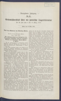 Gesamt&uuml;berblick &uuml;ber die Polnische Tagesliteratur 1910.03.15 R.19 Nr10