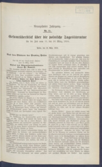 Gesamt&uuml;berblick &uuml;ber die Polnische Tagesliteratur 1910.03.22 R.19 Nr11