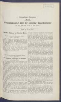 Gesamt&uuml;berblick &uuml;ber die Polnische Tagesliteratur 1910.07.12 R.19 Nr27