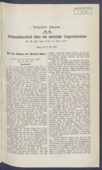 Gesamt&uuml;berblick &uuml;ber die Polnische Tagesliteratur 1910.07.19 R.19 Nr28