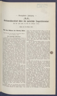 Gesamt&uuml;berblick &uuml;ber die Polnische Tagesliteratur 1910.10.25 R.19 Nr42
