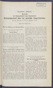 Gesamt&uuml;berblick &uuml;ber die Polnische Tagesliteratur 1911.01.03 R.19 Nr51/52